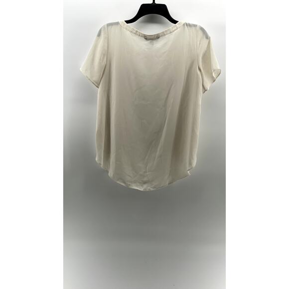 BANANA REPUBLIC Women's Petite Cream Crewneck Short Sleeve Blouse SZ XS/P - Picture 2 of 9